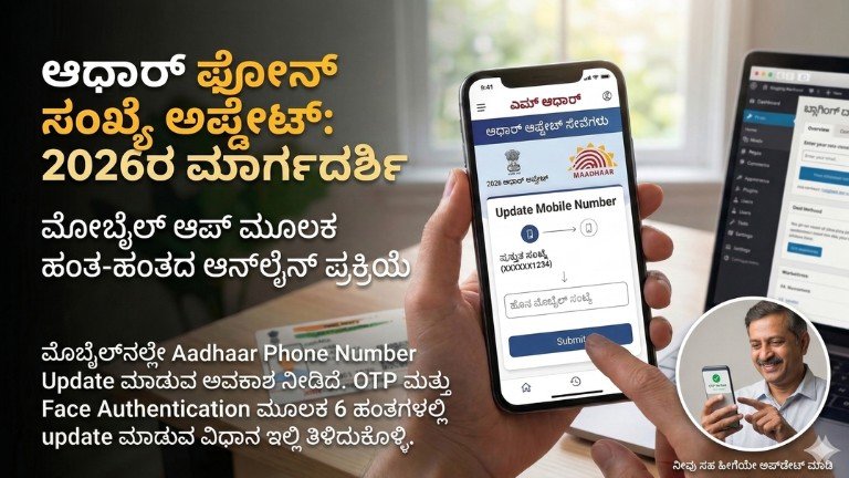 Aadhaar phone number update online using mobile