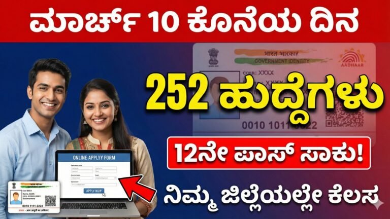 Aadhar Supervisor Vacancy 2026 notification for 252 posts, 12th pass eligible district level jobs