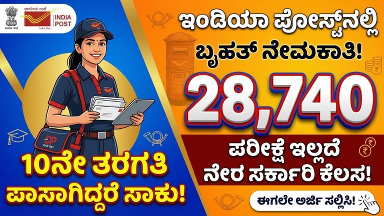 India Post GDS Recruitment 2026 for 10th pass