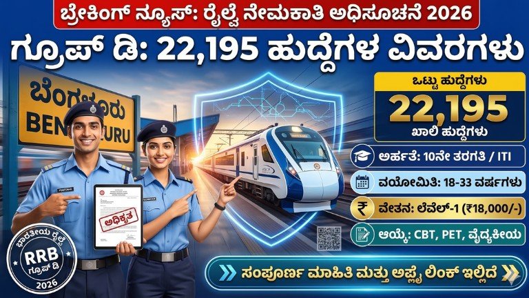 RRB Group D Recruitment 2026 jobs notification