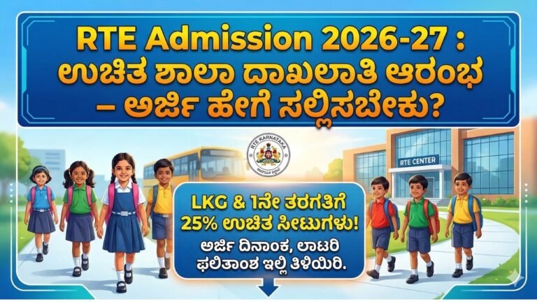 RTE Admission 2026-27 Karnataka free school admission