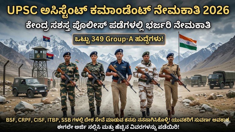 UPSC Assistant Commandant Recruitment 2026 for 349 CAPF Group A posts in BSF CRPF CISF ITBP and SSB