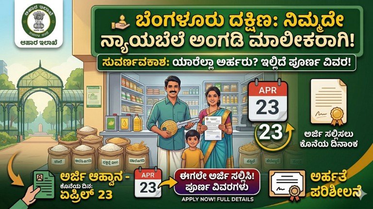 ಬೆಂಗಳೂರು ನ್ಯಾಯಬೆಲೆ ಅಂಗಡಿ ಅರ್ಜಿ 2026