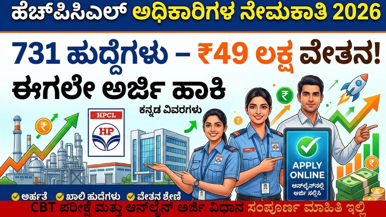 HPCL Officers Recruitment 2026 731 posts Kannada details