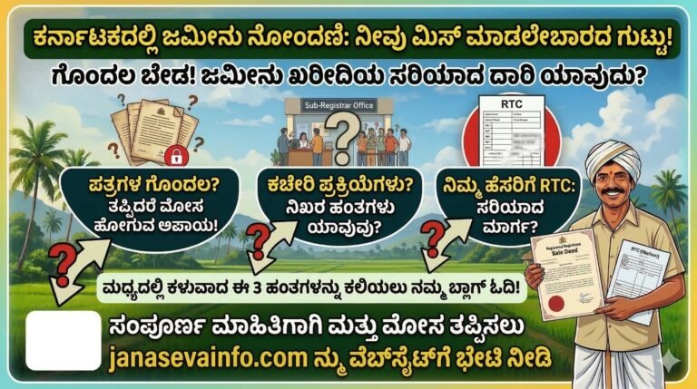 ಕರ್ನಾಟಕದಲ್ಲಿ ಆಸ್ತಿ ನೋಂದಣಿ ಪ್ರಕ್ರಿಯೆ – ಜಮೀನು ನೋಂದಣಿ ಮಾಡುವ ವಿಧಾನ