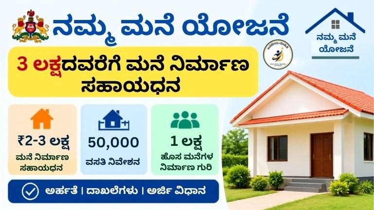 Namma Mane Yojane 2026 ಅಡಿಯಲ್ಲಿ ₹3 ಲಕ್ಷವರೆಗೆ ಮನೆ ನಿರ್ಮಾಣ ಸಹಾಯಧನ