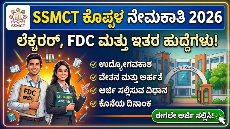 SSMCT Koppal Recruitment 2026 Lecturer Jobs