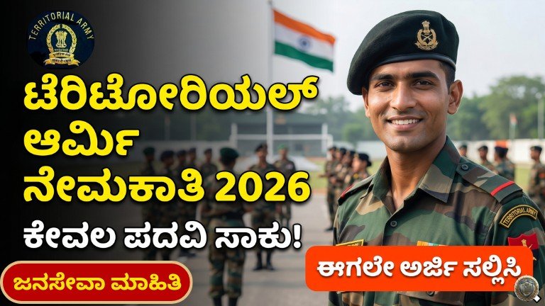 Territorial Army Recruitment 2026 officer job apply online for 12 posts graduation eligible