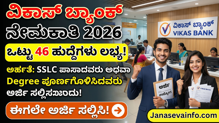 Vikas Bank Recruitment 2026 apply online 46 posts bank jobs Karnataka