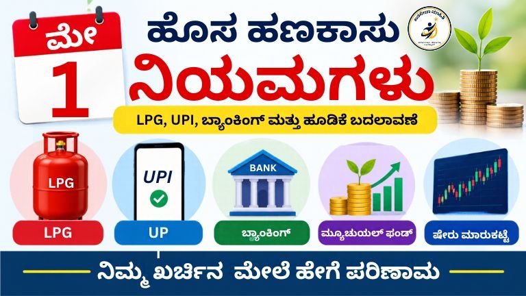 New financial rules from May 1st ಮೇ 1ರಿಂದ ಹೊಸ ಹಣಕಾಸು ನಿಯಮ LPG, UPI, ಬ್ಯಾಂಕಿಂಗ್ ಮತ್ತು ಹಣಕಾಸು ನಿಯಮಗಳಲ್ಲಿ ಬದಲಾವಣೆ – ಜನರಿಗೆ ಎಚ್ಚರಿಕೆ ಸೂಚನೆ thumbnail
