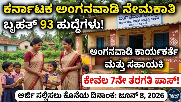 Anganwadi Recruitment 2026 ಚಿತ್ರದುರ್ಗದಲ್ಲಿ 93 ಕಾರ್ಯಕರ್ತೆ ಮತ್ತು ಸಹಾಯಕಿ ಹುದ್ದೆಗಳ ನೇಮಕಾತಿ