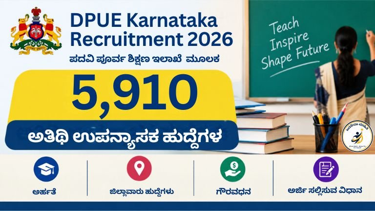 DPUE Guest Lecturer Recruitment 2026 5910 ಅತಿಥಿ ಉಪನ್ಯಾಸಕ ಹುದ್ದೆಗಳ ಭರ್ಜರಿ ಅವಕಾಶ