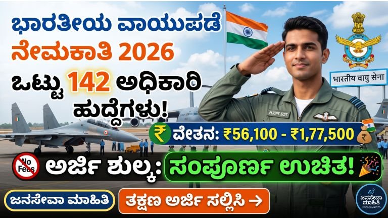 IAF Recruitment 2026 142 Commissioned Officer Jobs Kannada Salary 1.77 Lakh