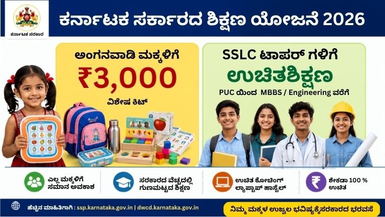 Karnataka Government Education Scheme 2026 ಫ್ಯಾಕ್ಟ್ ಚೆಕ್ – ಅಂಗನವಾಡಿ ₹3000 ಕಿಟ್ ಮತ್ತು SSLC ಟಾಪರ್ ಉಚಿತ ಶಿಕ್ಷಣ ಸತ್ಯಾಸತ್ಯತೆ