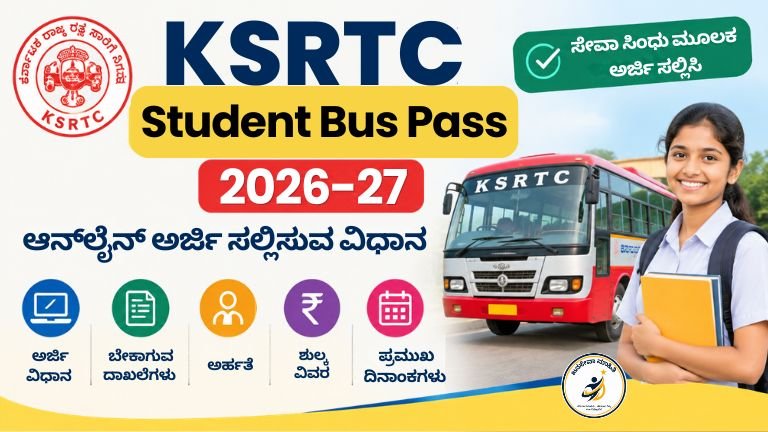 KSRTC Student Bus Pass 2026 ಆನ್‌ಲೈನ್ ಅರ್ಜಿ ಪ್ರಕ್ರಿಯೆ, ಸೇವಾ ಸಿಂಧು ಮೂಲಕ ವಿದ್ಯಾರ್ಥಿಗಳು ಬಸ್ ಪಾಸ್‌ಗೆ ಅರ್ಜಿ ಸಲ್ಲಿಸುತ್ತಿರುವ ದೃಶ್ಯ