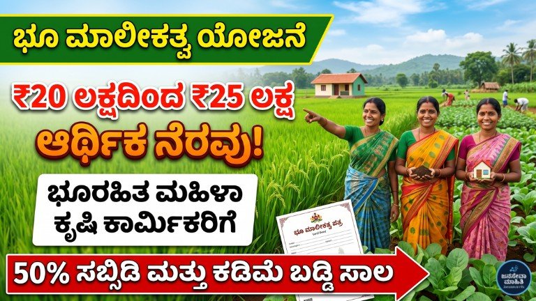 Land Ownership scheme 2026: ಮಹಿಳಾ ಕೃಷಿ ಕಾರ್ಮಿಕರಿಗೆ ಸರ್ಕಾರದಿಂದ ₹25 ಲಕ್ಷವರೆಗೆ ಜಮೀನು ಖರೀದಿ ಸಹಾಯ ಯೋಜನೆ 2026