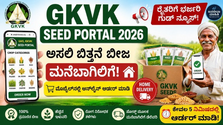 GKVK Seed Portal 2026 ಮೂಲಕ ರೈತರು ಆನ್‌ಲೈನ್‌ನಲ್ಲಿ ಬಿತ್ತನೆ ಬೀಜ ಆರ್ಡರ್ ಮಾಡುತ್ತಿರುವ ದೃಶ್ಯ