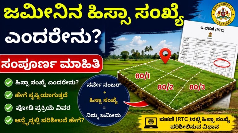 Hissa Number ಕರ್ನಾಟಕ ಜಮೀನಿನ ಹಕ್ಕು ಪತ್ರದಲ್ಲಿ 80/1, 80/2, 80/3 ಸರ್ವೇ ನಂಬರ್ ಮಾಹಿತಿ