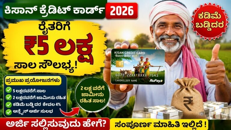 Kisan Credit Card 2026 ರೈತರಿಗೆ ₹5 ಲಕ್ಷದವರೆಗೆ ಸಾಲ