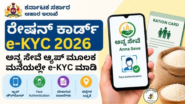 Ration Card e-KYC 2026 ಅನ್ನ ಸೇವೆ ಆ್ಯಪ್ ಮೂಲಕ ಮನೆಯಲ್ಲೇ e-KYC