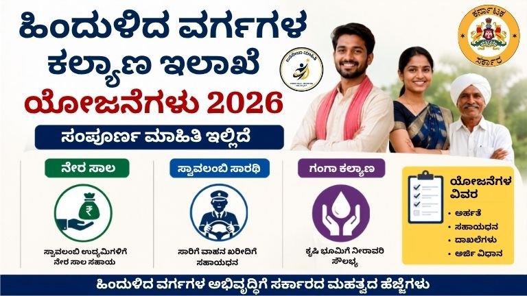 Backward Classes Welfare Department Schemes 2026 –ನೀರಾವರಿ, ಸ್ವಾವಲಂಬಿ ಸಾರಥಿ ಮತ್ತು ಗಂಗಾ ಕಲ್ಯಾಣ ಯೋಜನೆಗಳು