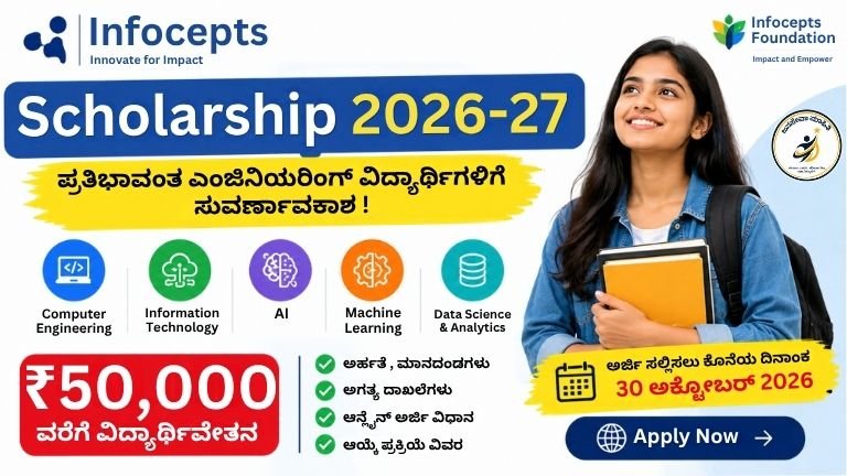 Infocepts Innovate for Impact Scholarship 2026-27 ವಿದ್ಯಾರ್ಥಿವೇತನ ಮಾಹಿತಿ