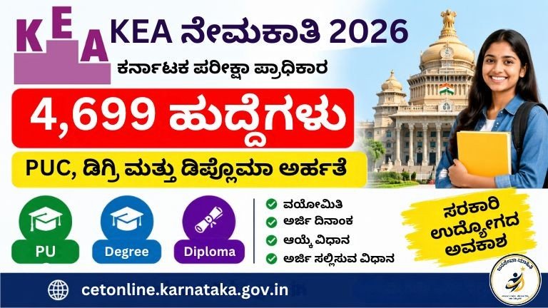 KEA Recruitment 2026 – 4,699 ಸರ್ಕಾರಿ ಹುದ್ದೆಗಳು