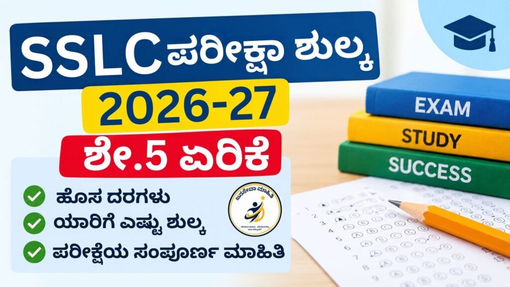SSLC Exam Fee 2026-27 ಹೊಸ ದರಗಳು
