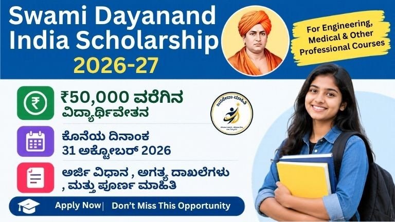 Swami Dayanand India Scholarship 2026-27