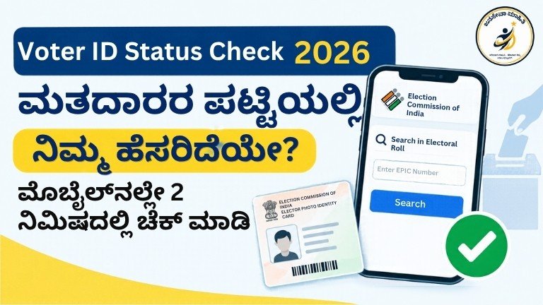 Voter ID Status Check 2026 ಮತದಾರರ ಪಟ್ಟಿಯಲ್ಲಿ ಹೆಸರು ಪರಿಶೀಲನೆ